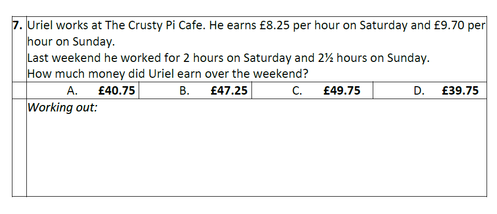 Question 07 Eltham College Year 7 Entrance and Scholarship Exam 2023