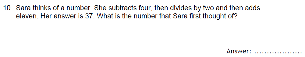 Question 11 - Reading Blue Coat School 11 Plus Maths Sample Paper