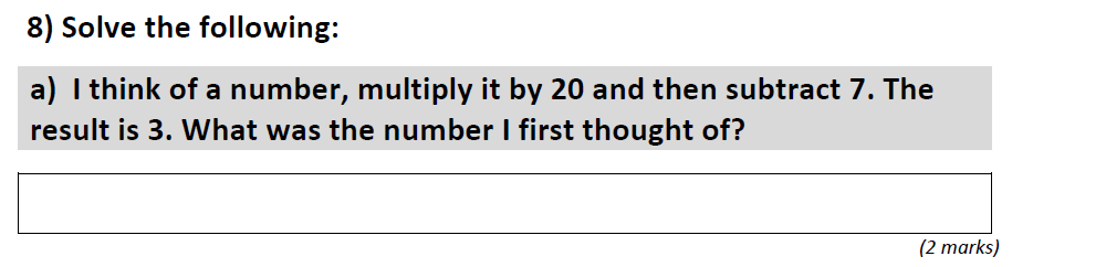 Question 12 - St Anselms College 2021 11 Plus Maths Sample Paper 2