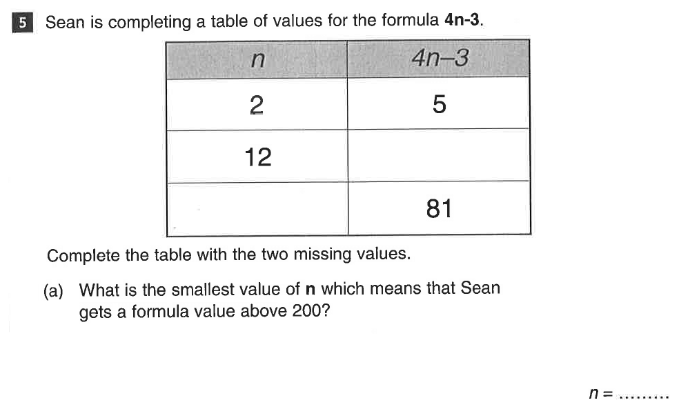 Question 13 CSSE Maths 2019 Entry Paper