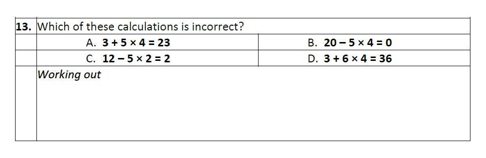 Question 13 Eltham College Year 7 Entrance and Scholarship Exam 2023