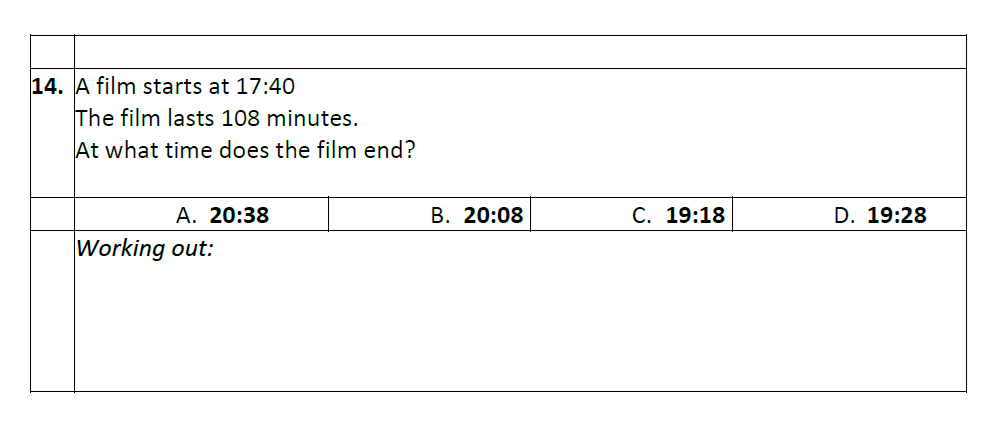 Question 14 Eltham College Year 7 Entrance and Scholarship Exam 2023