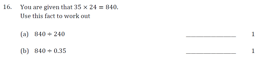 Question 16 - Withington Girls School 11+ Maths Sample Paper 2022