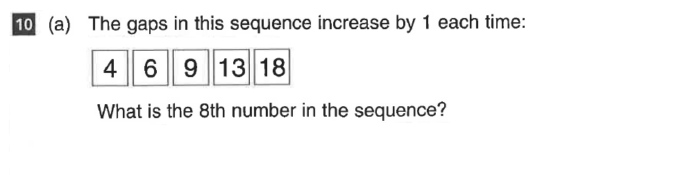 Question 20 CSSE Maths 2019 Entry Paper