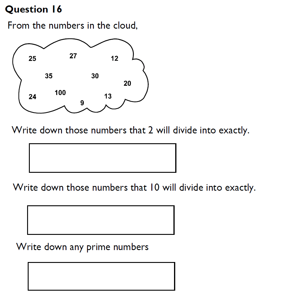 Question 21 King's High Warwick 11 Plus Maths Entrance Exam Paper
