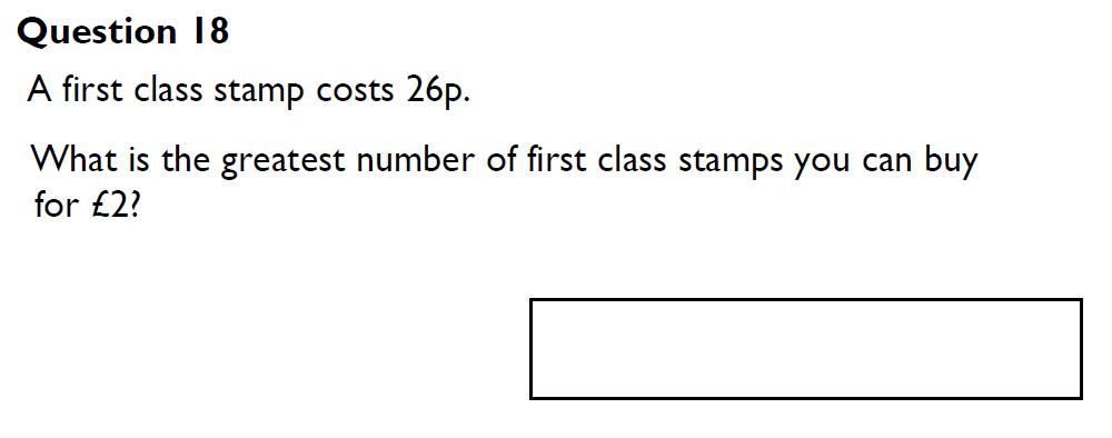 Question 24 King's High Warwick 11 Plus Maths Entrance Exam Paper