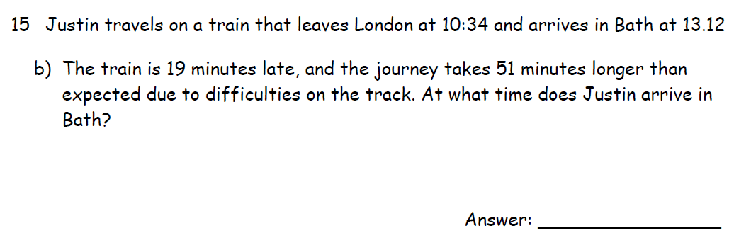 Question 27 - Downside School 11 Plus Exam Maths Specimen A 2020