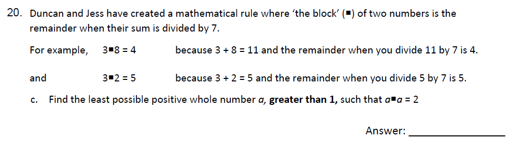 Question 27 - Perse School Year 7 Entrance Exam 2023 Sample Maths Paper 1