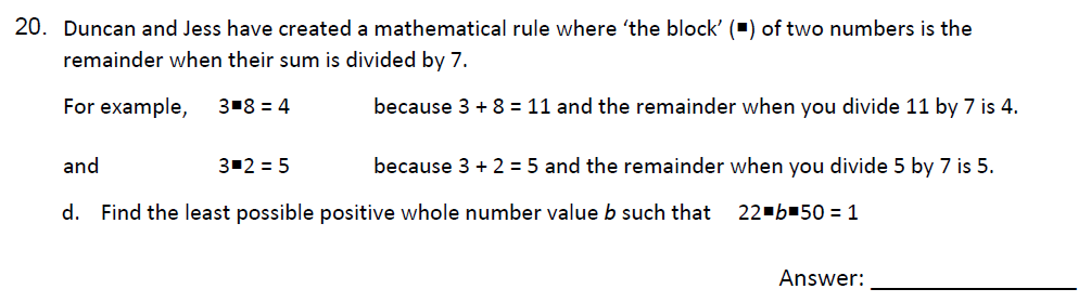 Question 28 - Perse School Year 7 Entrance Exam 2023 Sample Maths Paper 1