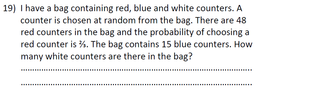 Question 28 - St Anselms College 2021 11 Plus Maths Sample Paper 1