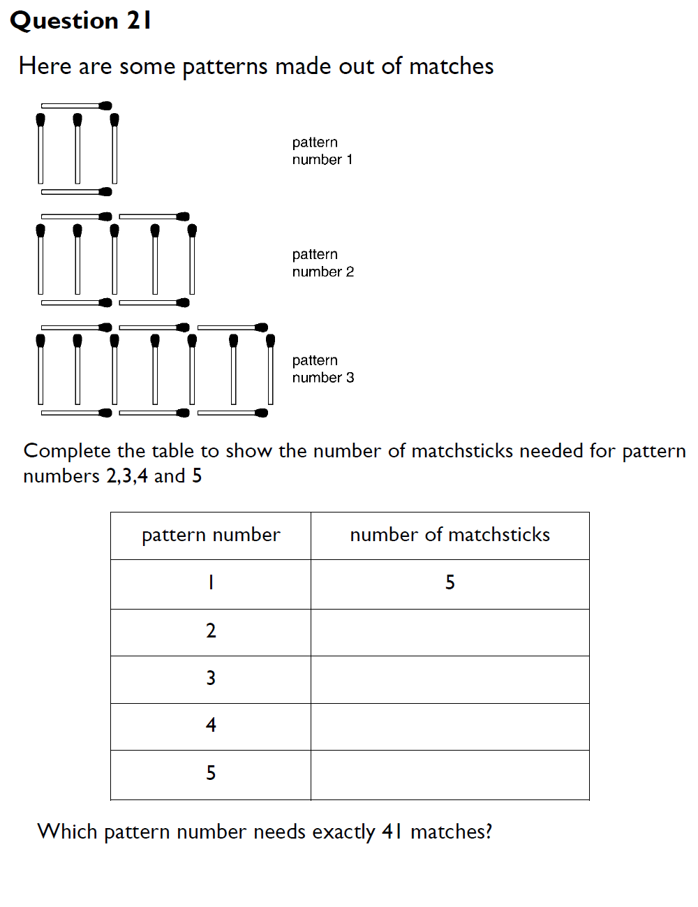 Question 30 King's High Warwick 11 Plus Maths Entrance Exam Paper