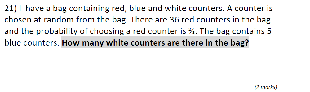 Question 33 - St Anselms College 2021 11 Plus Maths Sample Paper 2