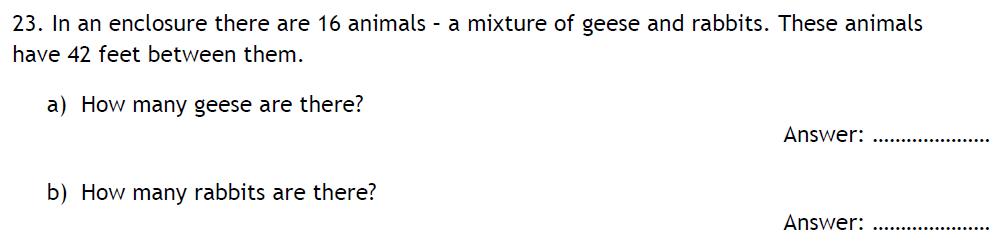 Question 34 - Reading Blue Coat School 11 Plus Maths Sample Paper