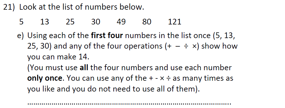 Question 34 - St Anselms College 2021 11 Plus Maths Sample Paper 1