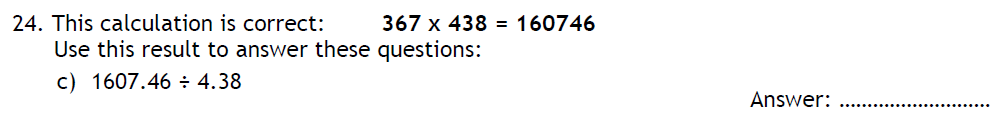 Question 37 - Reading Blue Coat School 11 Plus Maths Sample Paper