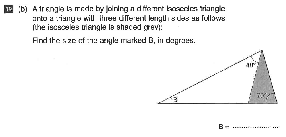 Question 38 CSSE Maths 2019 Entry Paper