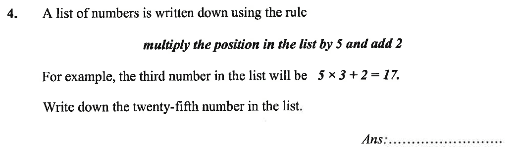 Question 15 - Caterham School 11 Plus Maths Sample Questions
