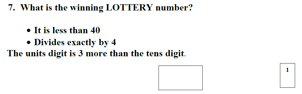Question 18 - St Mary's School Year 4 Maths Sample Paper