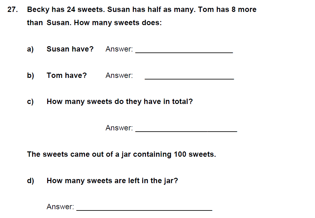 Question 28 - Latymer Prep 7 Plus Maths 2021 Sample Paper 1