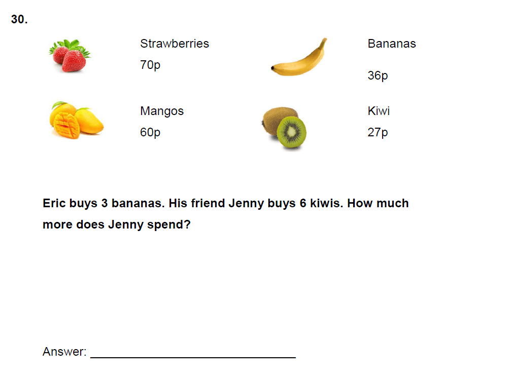 Question 31 - Latymer Prep 7 Plus Maths 2021 Sample Paper 1