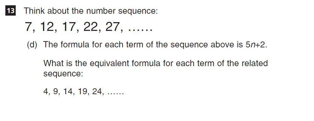 Question 36 CSSE Maths 2018 Entry Paper