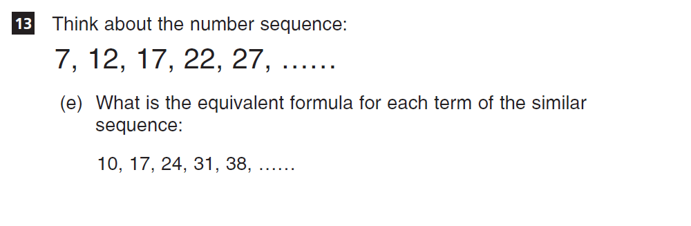 Question 37 CSSE Maths 2018 Entry Paper