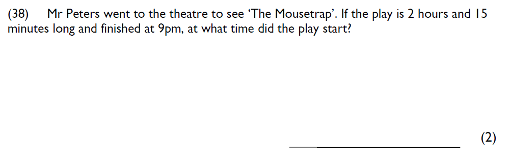 Question 38 - Westminster Cathedral Choir School - 8 Plus Maths Specimen Paper 2