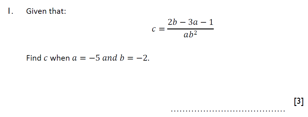 Question 01 - Reigate Grammar School 13 Plus Maths Sample Paper 2 - Calculator