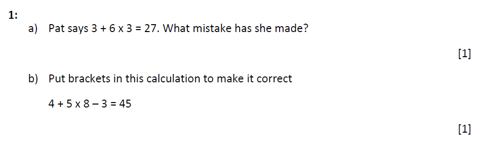 Question 01 - St Marys Crosby 13 Plus Maths Test Sample Paper