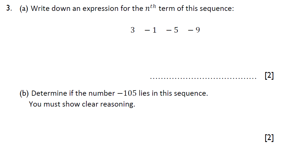 Question 03 - Reigate Grammar School 13 Plus Maths Sample Paper 2 - Calculator