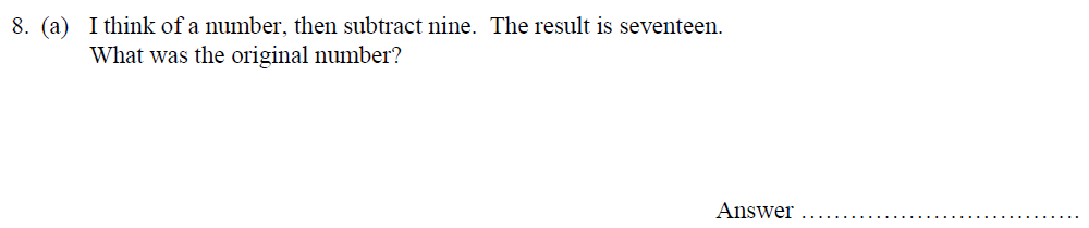 Question 15 - Oundle School - 10 Plus Maths Entrance Exam Paper 2014