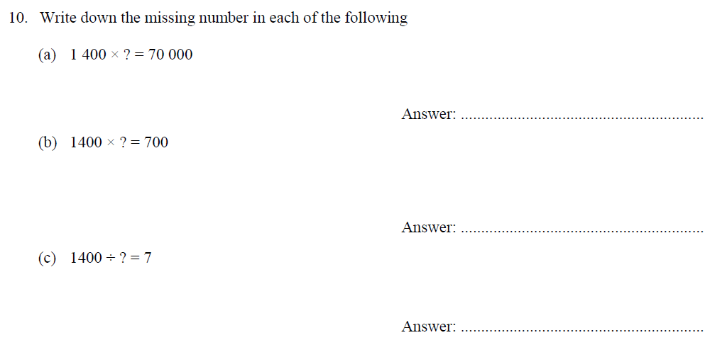 Question 19 - Oundle School - 10 Plus Maths Entrance Exam Paper 2014
