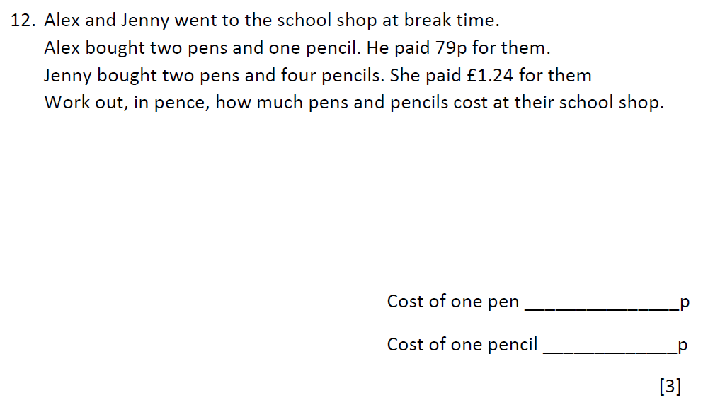 Question 27 - Emanuel School - 10 Plus Maths Entrance Exam Paper 2