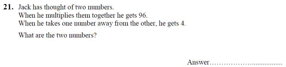 Question 30 - King's School Chester Entrance Exam Maths Paper