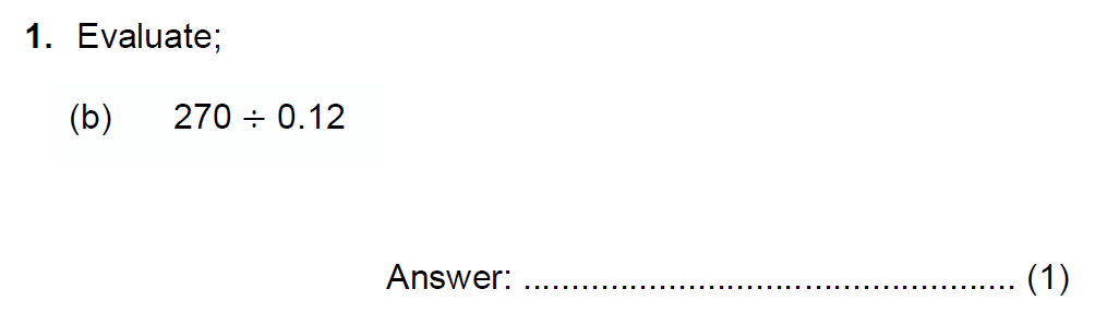 Question 02 - Chigwell School 13 Plus Maths Specimen Paper