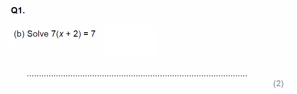 Question 02 - EPSOM College Year 9 Maths Specimen Paper
