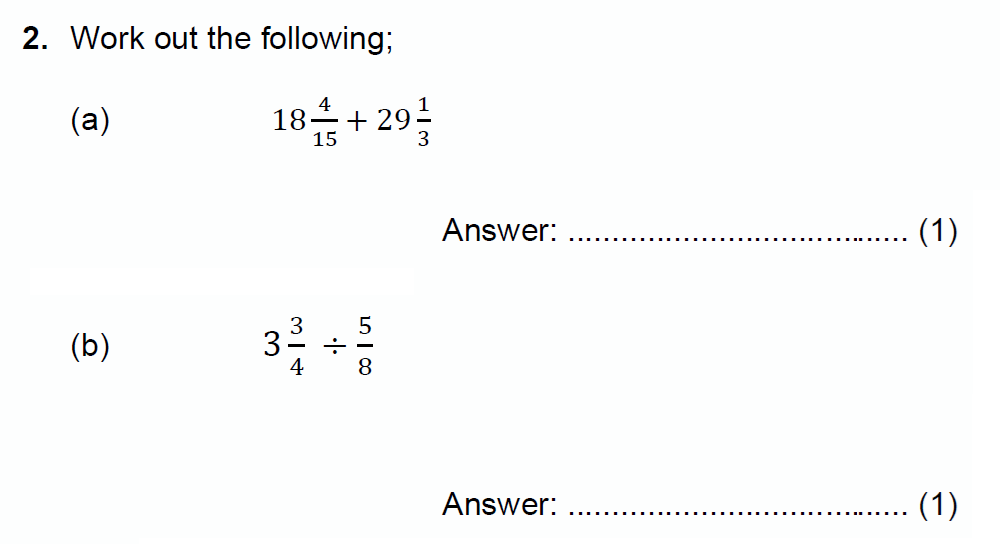 Question 03 - Chigwell School 13 Plus Maths Specimen Paper