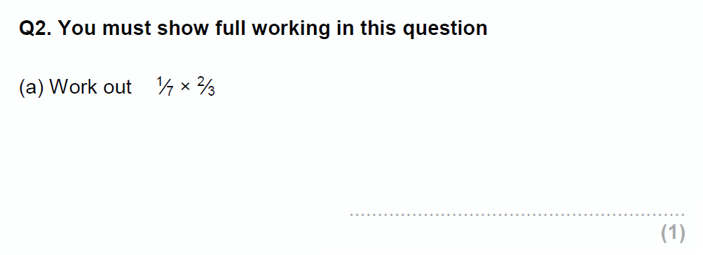 Question 03 - EPSOM College Year 9 Maths Specimen Paper