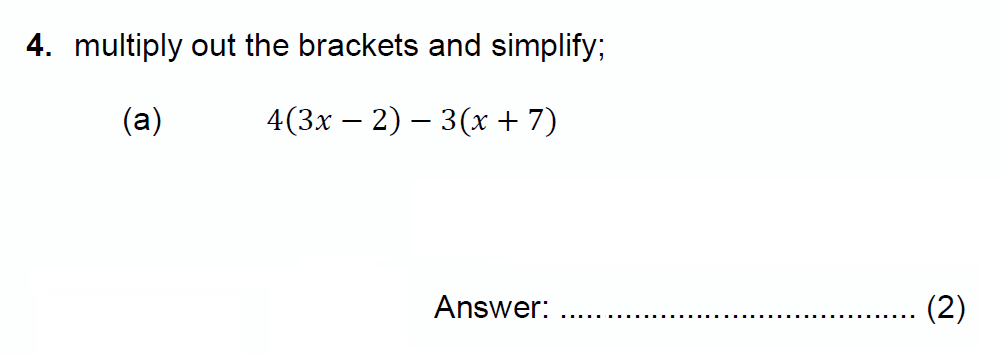 Question 05 - Chigwell School 13 Plus Maths Specimen Paper