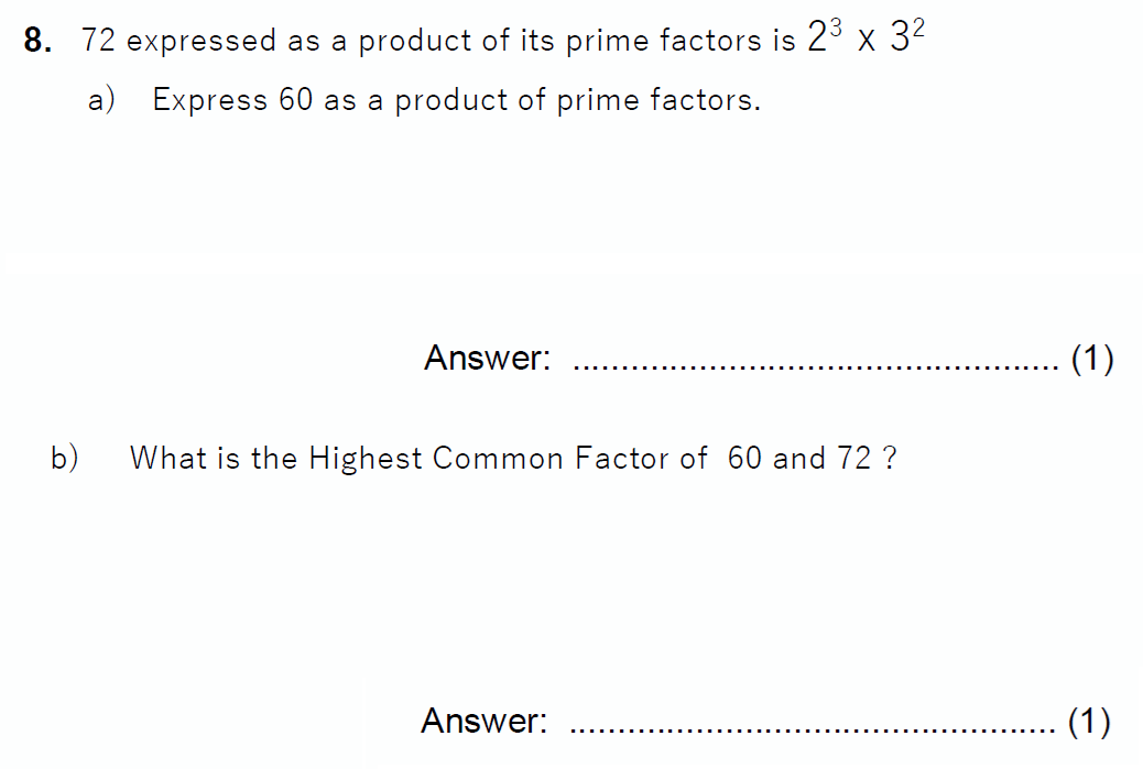 Question 12 - Chigwell School 13 Plus Maths Specimen Paper