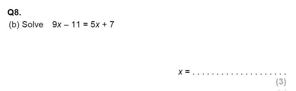 Question 12 - EPSOM College Year 9 Maths Specimen Paper