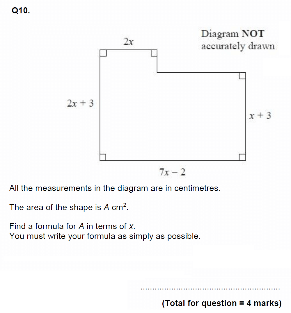 Question 14 - EPSOM College Year 9 Maths Specimen Paper