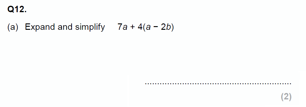 Question 16 - EPSOM College Year 9 Maths Specimen Paper