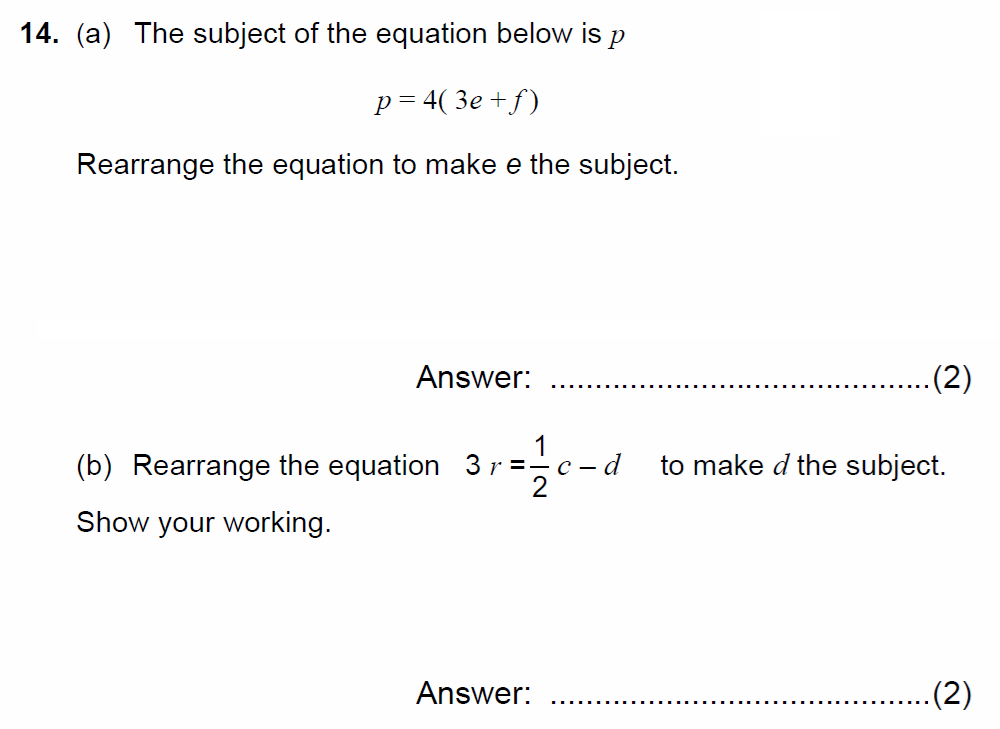 Question 20 - Chigwell School 13 Plus Maths Specimen Paper