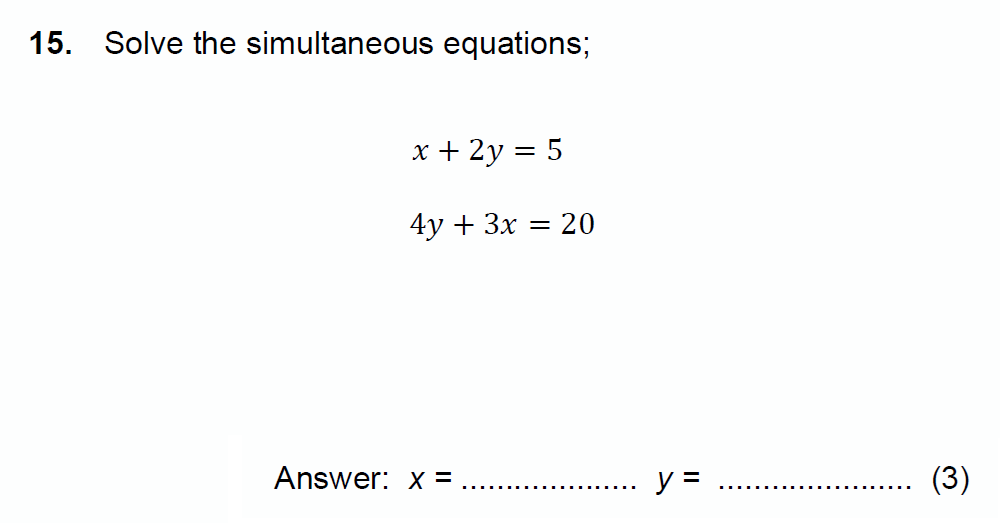 Question 21 - Chigwell School 13 Plus Maths Specimen Paper