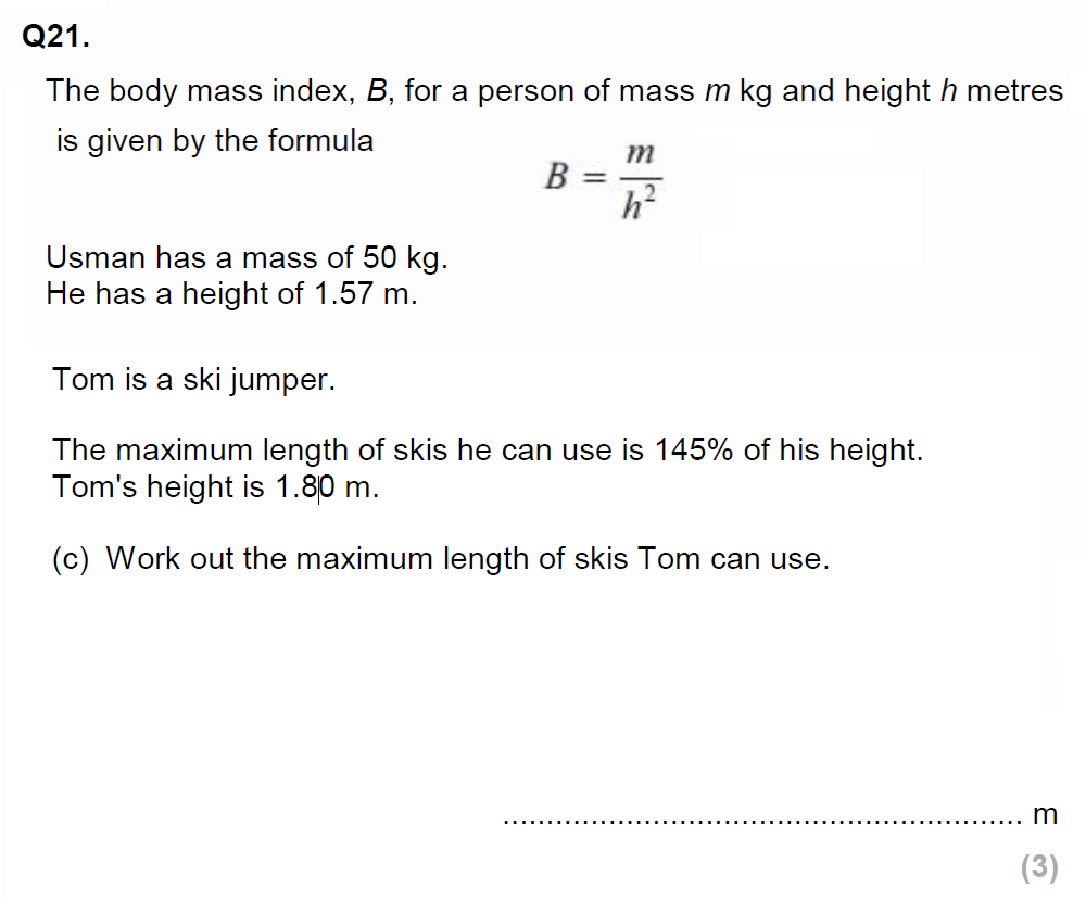 Question 29 - EPSOM College Year 9 Maths Specimen Paper
