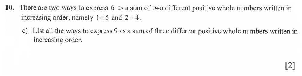Question 42 Winchester College Maths 2021 Election Exam Paper 1