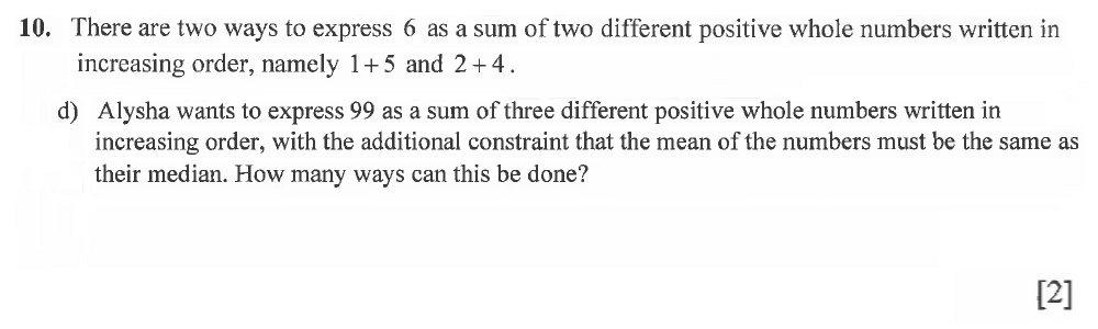 Question 43 Winchester College Maths 2021 Election Exam Paper 1